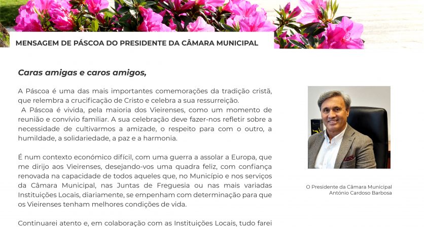 Mensagem Páscoa do Presidente da Câmara Municipal
