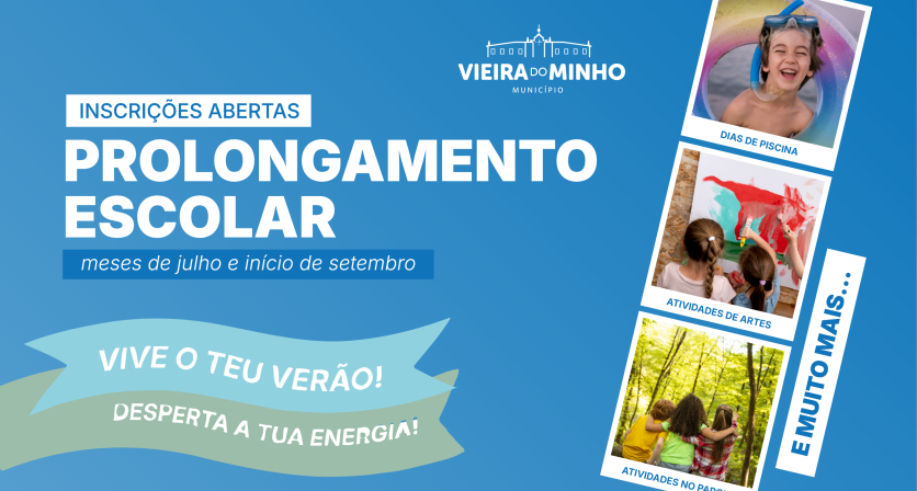 Encontram-se a decorrer as inscrições para o prolongamento escolar em Vieira do Minho