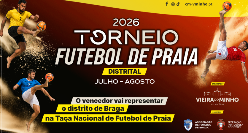 Torneio de Futebol de Praia 2026 com inscrições abertas